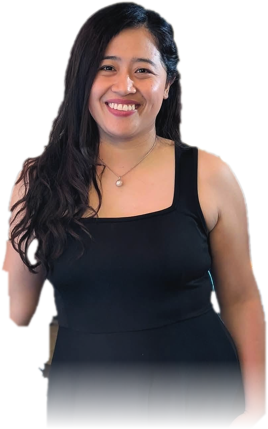 Aubrey Santos, event coordinator and host, at a reception she styled